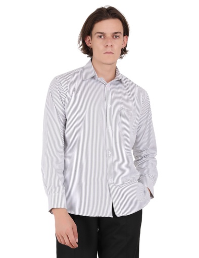 Formal Shirt 103 (White with Black Lines)